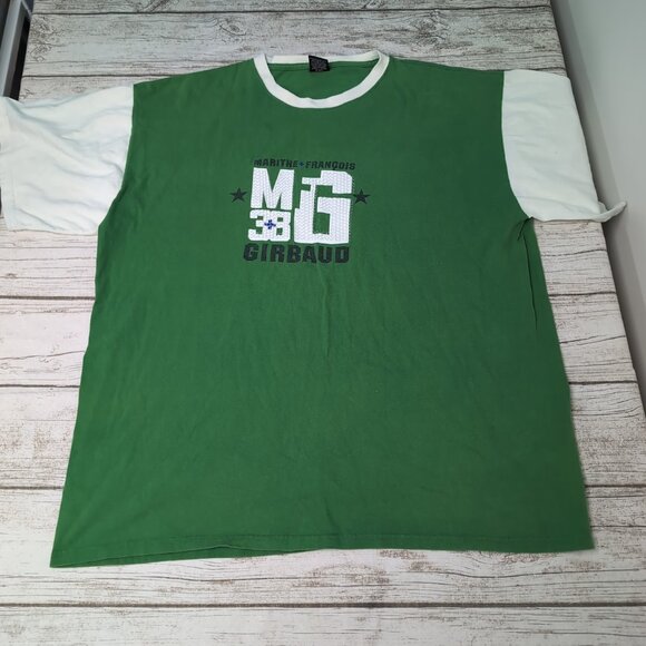 Marithé + François Girbaud graphic t-shirt Green and White Men Size XXL - Picture 1 of 9